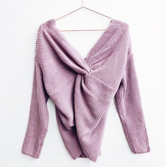 🔴 Lilac Reversible Twist Back Sweater NWT Size XS/0/2 - Picture 7 of 9